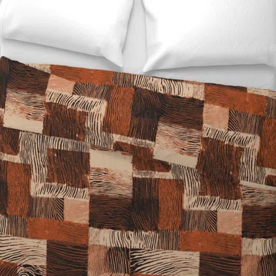 Spoonflower Fingerprint Quilt - Sand On Sienna Rust Wide Cotton Sateen 3.5 oz 30" X 24" Standard Flanged