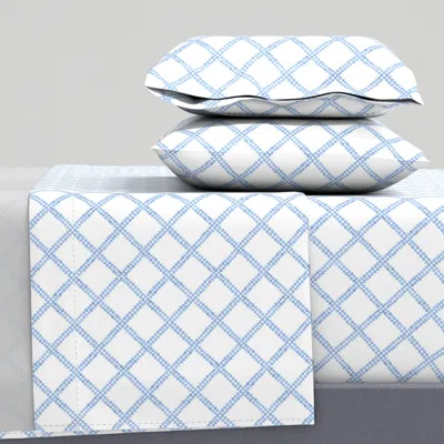 Spoonflower Finn Cornflower On White Full Sheet Set