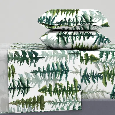 Spoonflower Firs And Pines // Large Queen Sheet Set