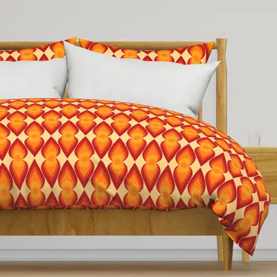 Spoonflower Flame - Yellow - Large Duvet Cover
