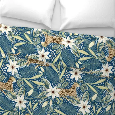 Spoonflower Flora Tropical Escape - Jungle Plants - Exotic Cheetah (large) Euro Pillow Sham