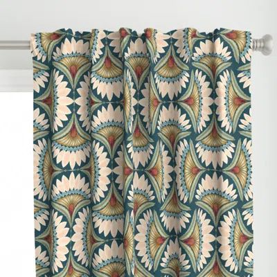 Spoonflower Floradora Deco Squared- Curtain Panel