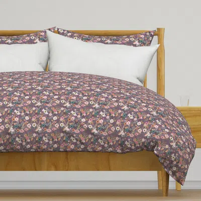 Spoonflower Floral Garden - Purple Duvet Cover