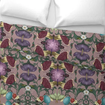 Spoonflower Floral Insect Garden King Pillow Sham