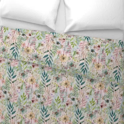 Spoonflower Floral Spring Small Hand Painted Watercolour Euro Pillow Sham