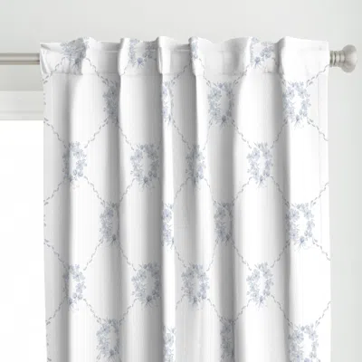 Spoonflower Floral Wreaths In Lattice Curtain Panel