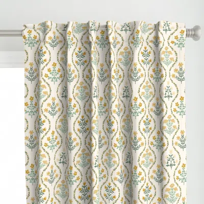 Spoonflower Flower Garden Vintage Curtain Panel In Multi