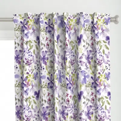 Spoonflower Flower Space In Violet Curtain Panel
