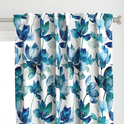 Spoonflower Flowers For The Peacocks Curtain Panel