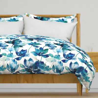 Spoonflower Flowers For The Peacocks Duvet Cover