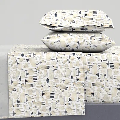 Spoonflower Fluffy White Sheep Queen Sheet Set