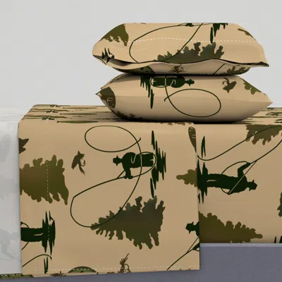 Spoonflower Fly Fishing In Montana King Sheet Set
