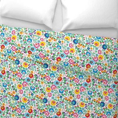 Spoonflower Folk Art Allover Wide Cotton Sateen 3.5 oz 26" X 20" Standard Knife Edge