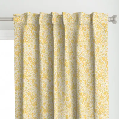 Spoonflower Folk Art Bunnies On Curtain Panel