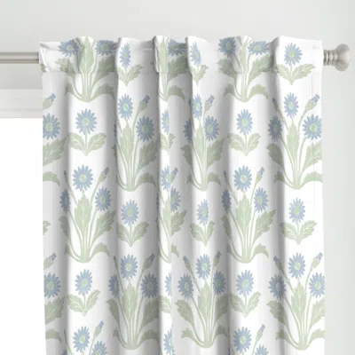 Spoonflower Folk Floral Block Print Curtain Panel