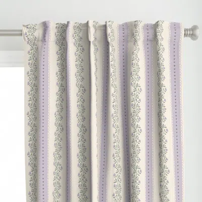 Spoonflower Folk Floral Stripe With Curtain Panel