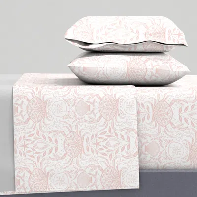 Spoonflower Folkart Crabs - Pink Queen Sheet Set