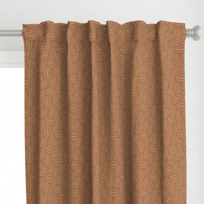 Spoonflower Footballs - Small - Curtain Panel In Brown