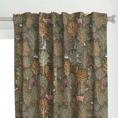 Spoonflower Forest Animals Blue And Curtain Panel