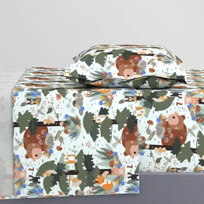 Spoonflower Forest Life Twin Sheet Set