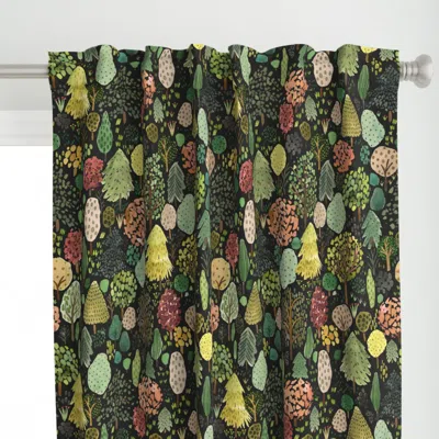 Spoonflower Forest Trees Botanical Curtain Panel