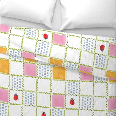 Spoonflower Forget-me-not Lady Beetle 2 Small Wide Cotton Sateen 3.5 oz 26" X 20" Standard Knife Edge