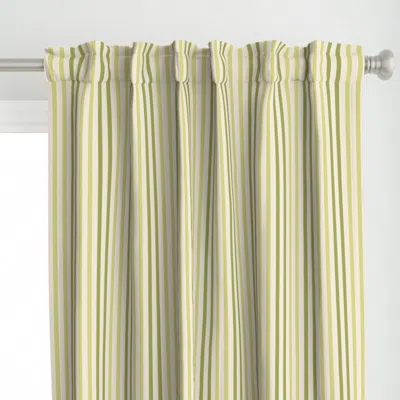 Spoonflower Frances Stripes Green Curtain Panel