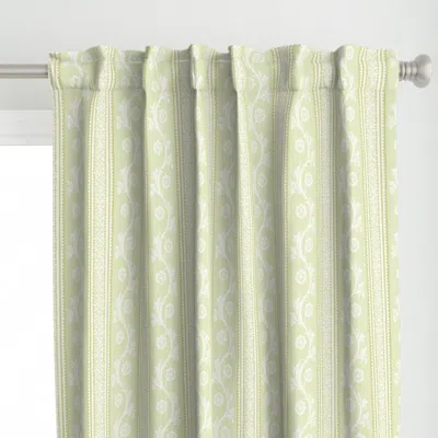 Spoonflower Francie Stripe Baby Green Curtain Panel