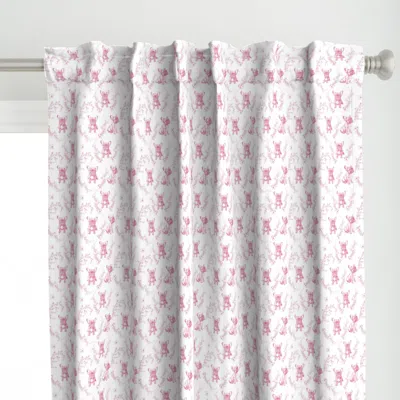 Spoonflower French Bulldog Floral Curtain Panel