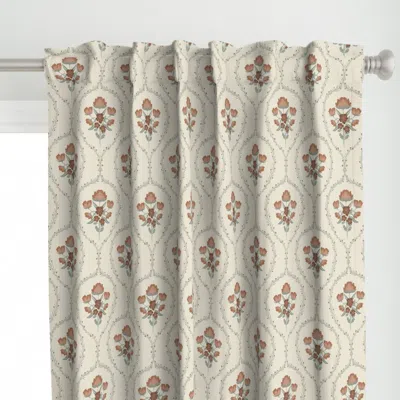 Spoonflower French Country Floral- Curtain Panel In Neutral