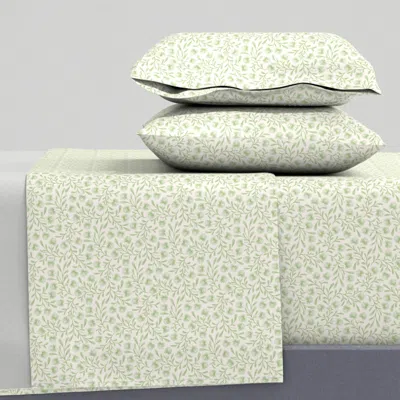 Spoonflower French Country Floral Green Full Sheet Set