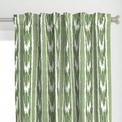 Spoonflower French Ikat Spring Green Curtain Panel