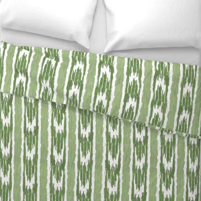 Spoonflower French Ikat Spring Green Euro Pillow Sham