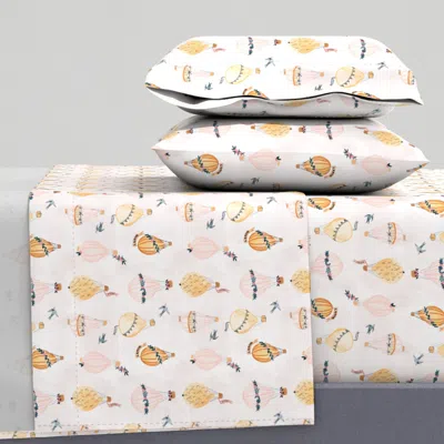 Spoonflower French Romance Hot Air Balloons Full Sheet Set