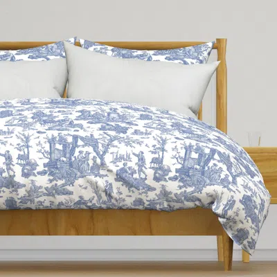 Spoonflower French Toile In Blue Duvet Cover