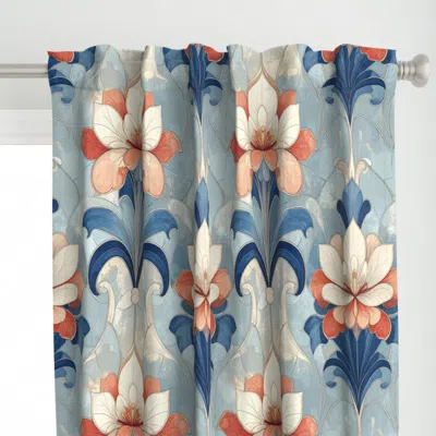 Spoonflower Fresco Nouveau Lotus In Curtain Panel