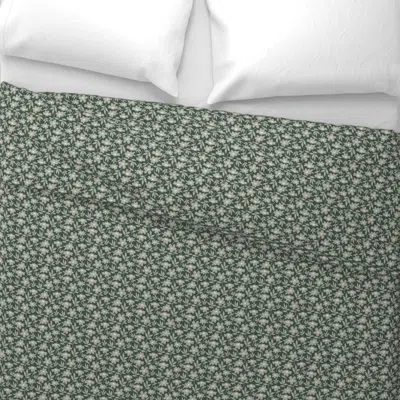 Spoonflower Fresh Floral Green Wide Cotton Sateen 3.5 oz 26" X 20" Standard Knife Edge