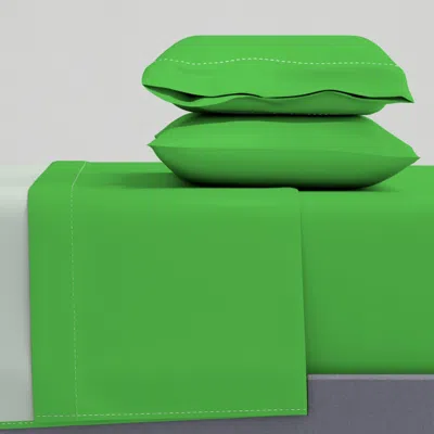 Spoonflower Fresh Lime 2032-30 4fb346 Solid Color Queen Sheet Set