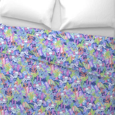 Spoonflower Friendly Axolotles Wide Cotton Sateen 3.5 oz 26" X 20" Standard Knife Edge
