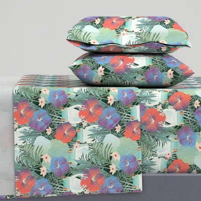 Spoonflower Frog Garden Queen Sheet Set In Green