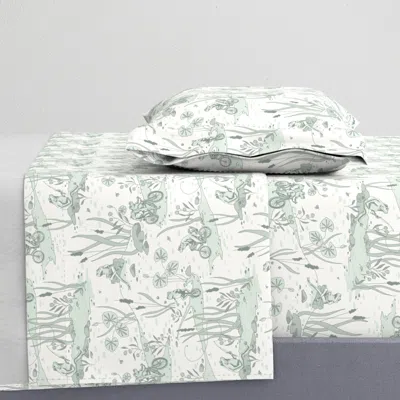Spoonflower Froggy Day Out Twin Sheet Set