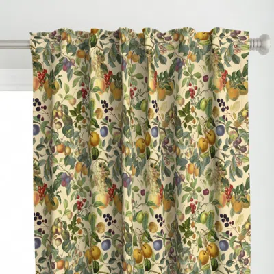 Spoonflower Fruit Abundant Orchard Curtain Panel In Green
