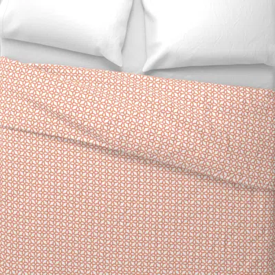 Spoonflower Fs Ornate Lattice Trellis Ornamental Geometric Tangerine Orange On White Euro Pillow Sha
