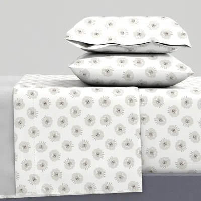 Spoonflower Fun Tossed Sheep On A White Background Queen Sheet Set