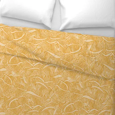 Spoonflower Fungus Mushroom Orange Wide Cotton Sateen 3.5 oz 26" X 20" Standard Knife Edge
