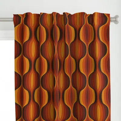 Spoonflower Funky 70's Mid-mod Waves Curtain Panel