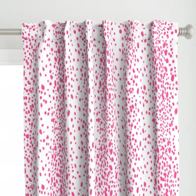 Spoonflower Fuschia Dots Curtain Panel