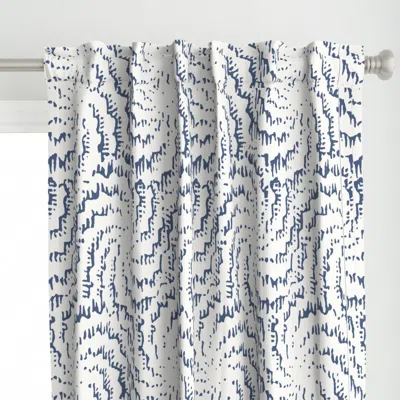 Spoonflower Galactic Spirals Navy Curtain Panel