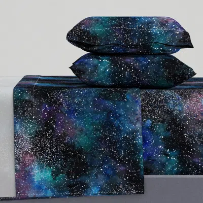 Spoonflower Galaxy Deep Space Seamless Thousands Of Stars Starry Night Sky Queen Sheet Set