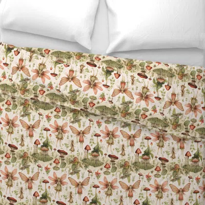 Spoonflower Garden Fairies And Mushrooms Wild Wide Cotton Sateen 3.5 oz 26" X 20" Standard Knife Edge